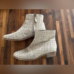 Studded Cream Ankle Boots